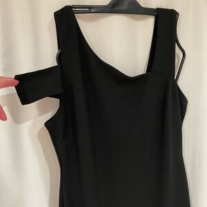 Elegant One Shoulder Black Dress
